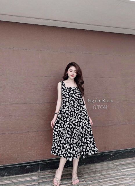 Váy sát nách đi biển hơ nhí vintage dáng xoè hotrend | BigBuy360 - bigbuy360.vn