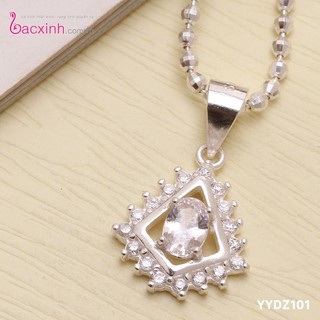Mặt dây chuyền bạc Ý 925 Bạc xinh Huệ Ngân Hình Thoi YYDZ101