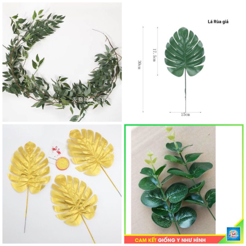 (Freeship)Dây bạch đàn Olive dài 185cm,cành lá táo,lá rùa xanh,lá rùa vàng trang trí sinh nhật,,thôi nôi, trang trí tiệc