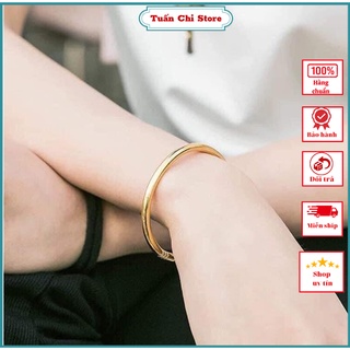 Lắc tay bạc nữ- vòng tay nữ bạc cao cấp dạng vòng kiềng trơn đơn giản, sang trọng, xi vàng siêu bền