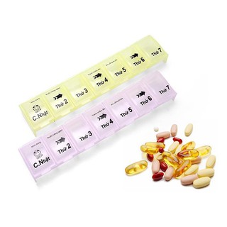 Hộp khay chia liều thuốc 7 ngăn 1 tuần - giá 1 cái
