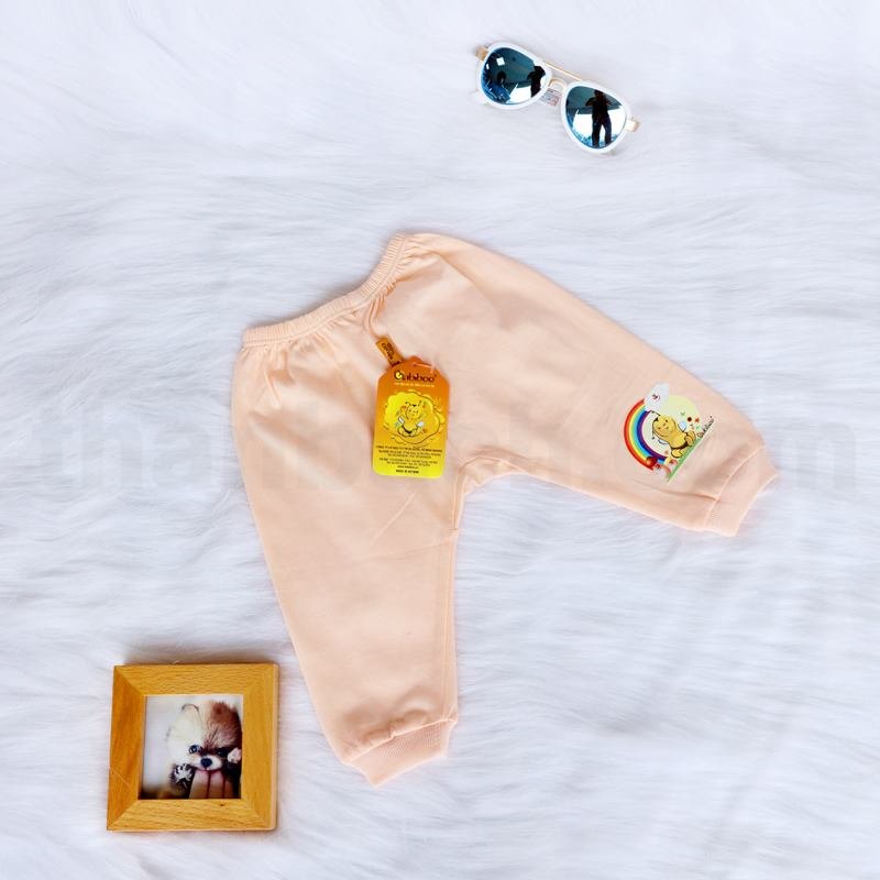 Quần dài bo mặc bỉm Babiboo in 0-18th đủ màu BB35