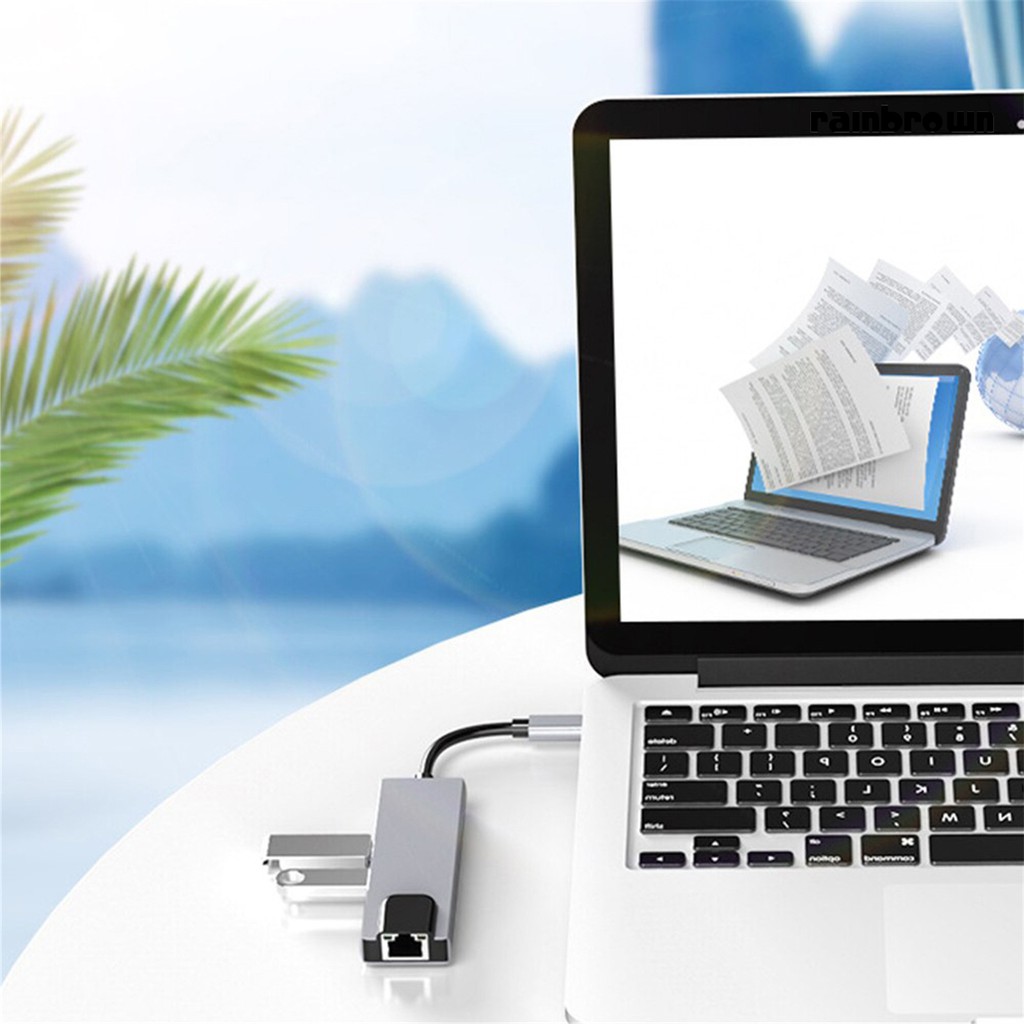 Bộ Chuyển Đổi Cổng Type-C Sang 4k Hdmi Rj45 Usb 3.0 Pd | BigBuy360 - bigbuy360.vn