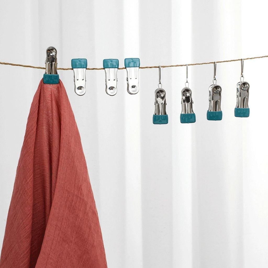 Set 10 Móc Treo Quần Áo Bằng Kim Loại PP Tiện Dụng Cho Gia Đình