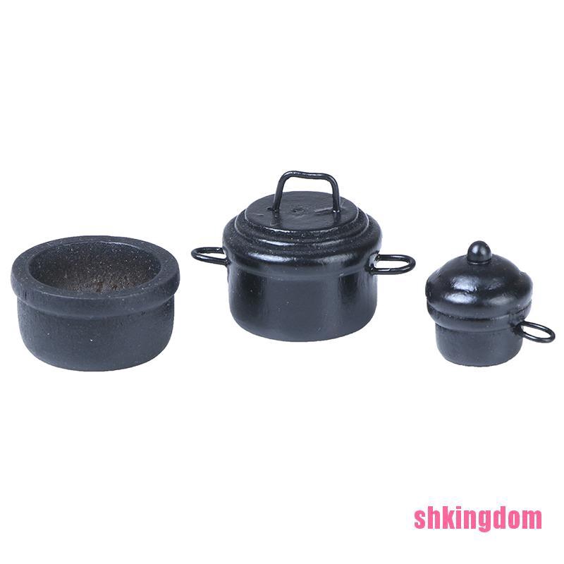 Bộ 3 Nồi Mini Tỉ Lệ 1: 12 Trang Trí Nhà Búp Bê