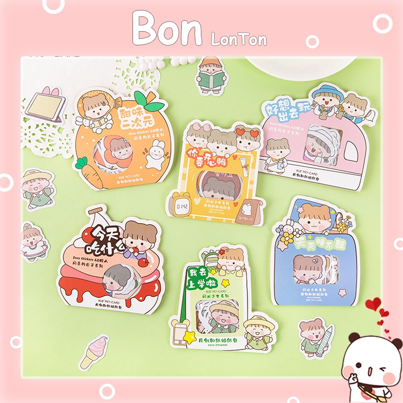 Sticker cute dán laptop, hình dán mũ bảo hiểm, điện thoại, vali miếng dán chống nước siêu dễ thương