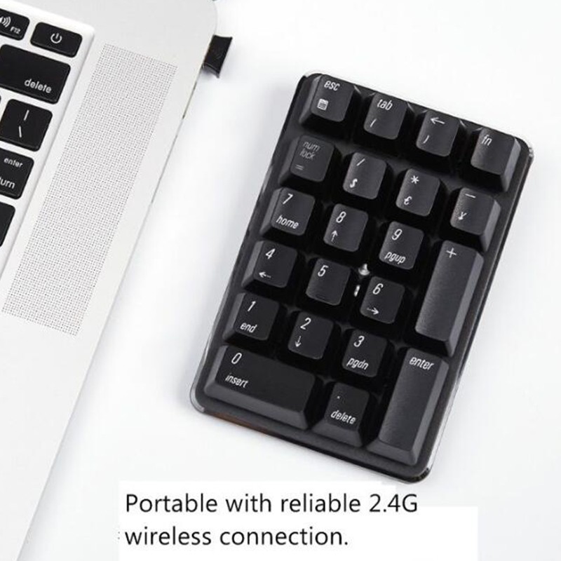 Smart 21 Key 2.4G Wireless/Bluetooth Mechanical Numeric Keypad Notebook,Desktop,Financial Accounting Wireless Keypad