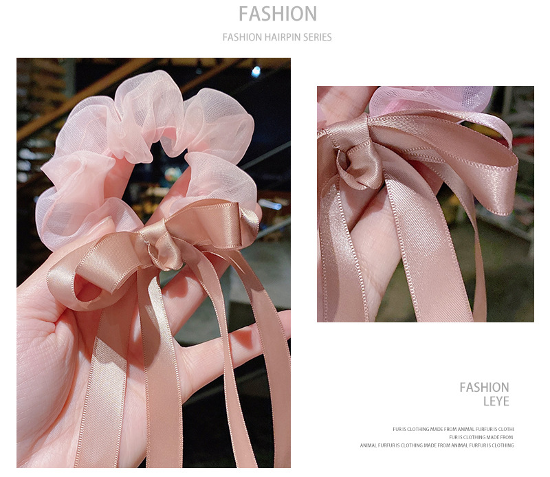 Dây buộc tóc nữ đính nơ ruy băng nhiều màu sắc xinh xắn