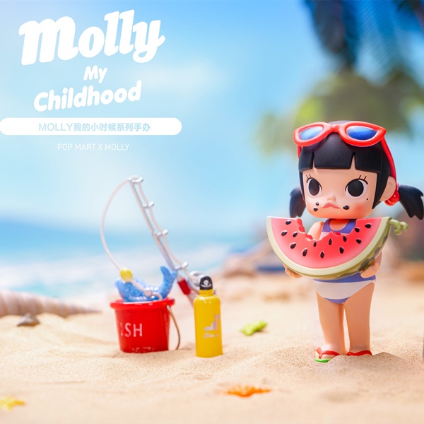 ★Hgtoys★  Popmart Molly Dòng tuổi thơ của tôi hộp mù búp bê quà tặng trang trí hợp thời trang
