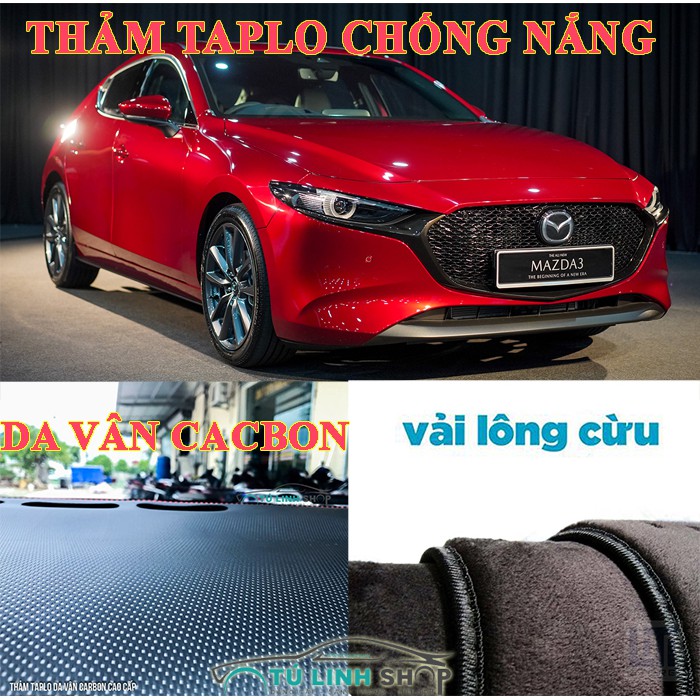 Thảm taplo MAZDA 3 bằng lông Cừu 3 lớp hoặc Da Cacbon