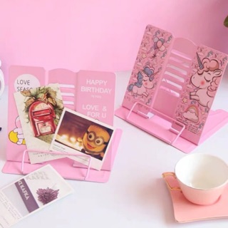 Giá kẹp sách để bàn tiện lợi cho học sinh bằng kim loại in hình dễ thương nhiều mẫu chống cận thị