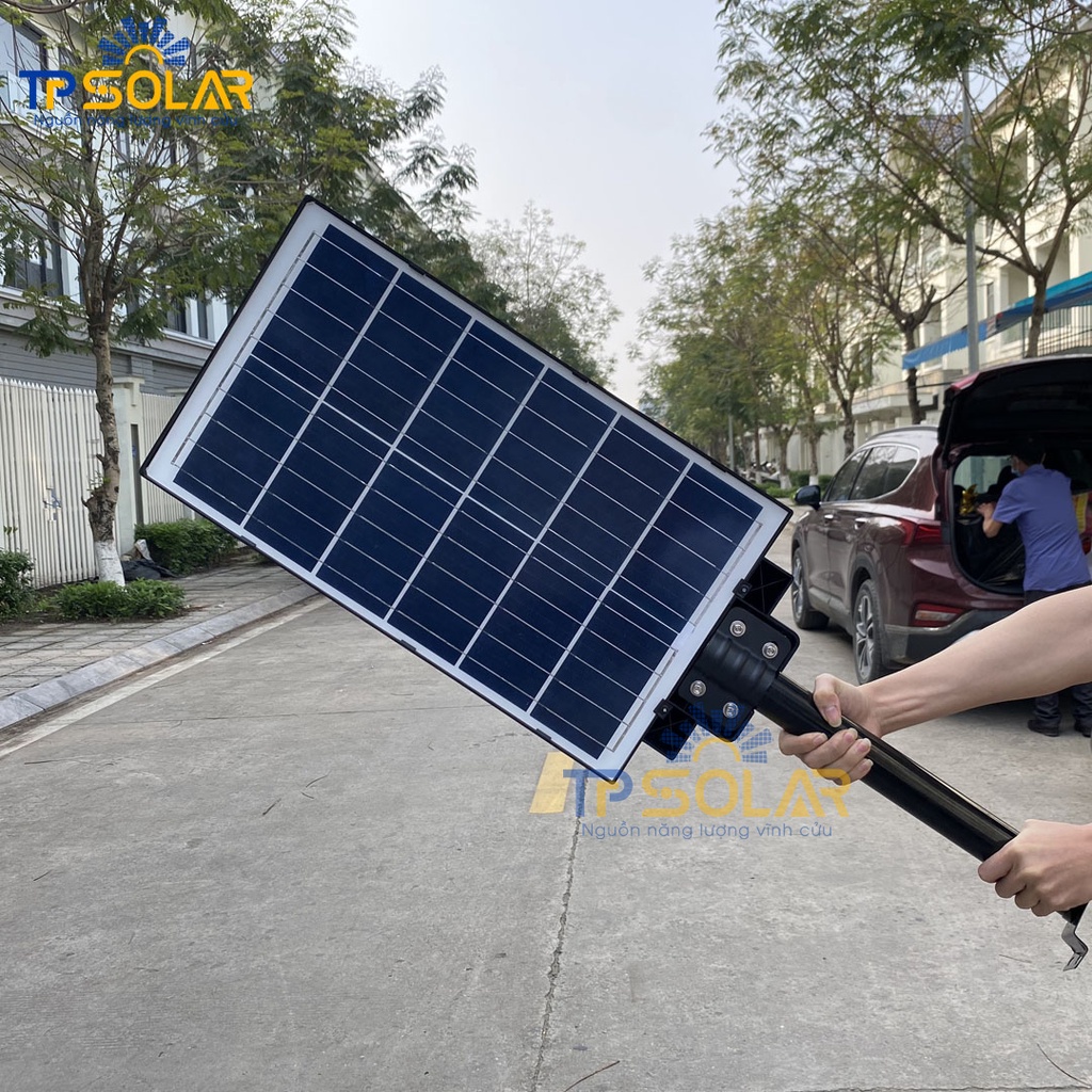Đèn Đường Liền Thể 3 Mặt, Đèn Năng Lượng Mặt Trời TPSolar TP-D300N Công Suất 300W Bảo Hành 3 Năm, Cảm Biến Chuyển Động