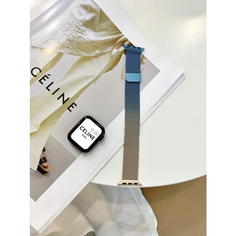 Dây Đeo Inox Milanese Xinh Xắn Cho Đồng Hồ Thông Minh Apple Watch 45mm 41mm 38mm 42mm 44mm 40mm 7 6 SE 5 4 3 2 1