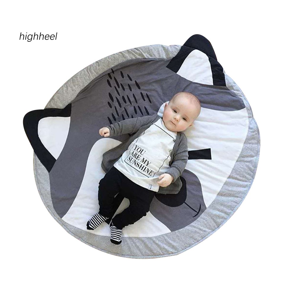 Thảm trải sàn nhà hình gấu trúc hình tròn kích thước 90cm tiện dụng cho trẻ sơ sinh