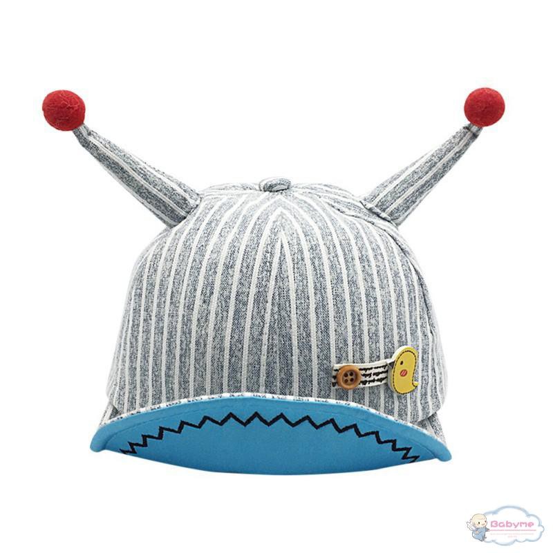 Mũ lưỡi trai kẻ sọc đính đôi tai dễ thương cho bé