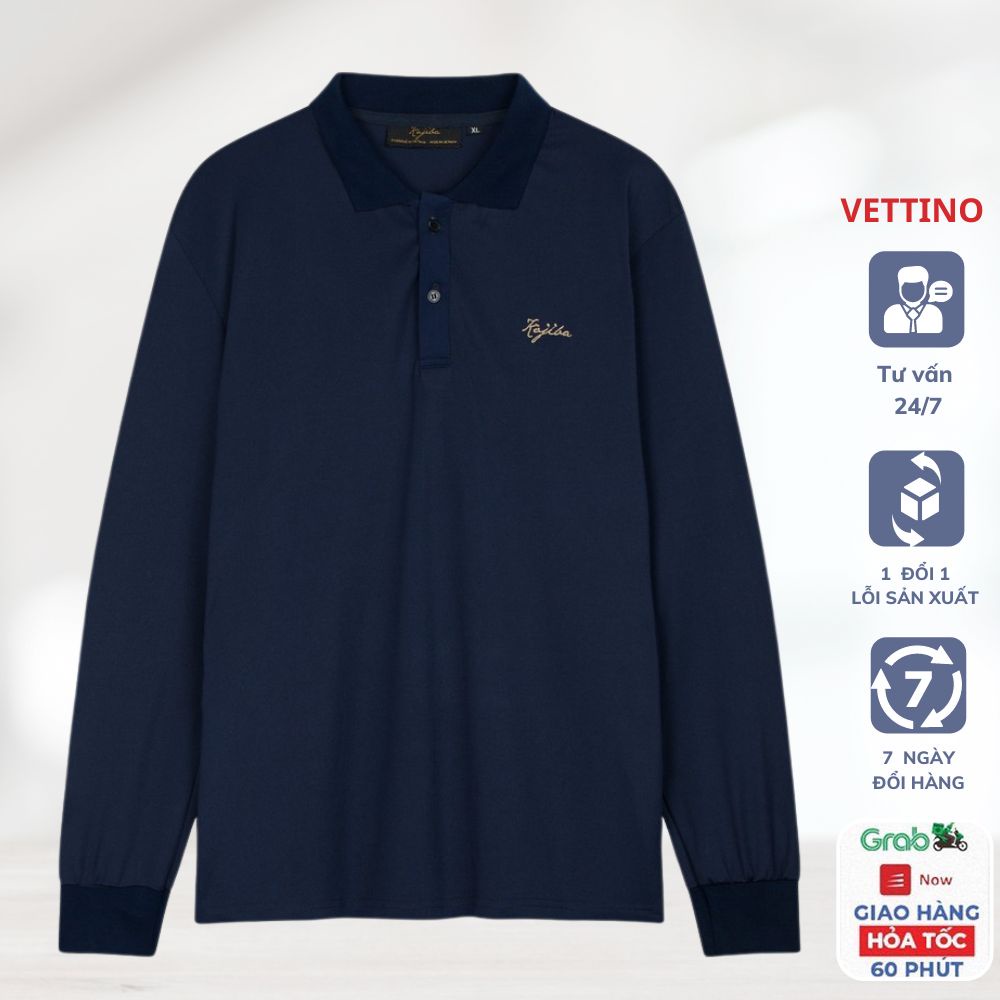 Áo Thun Nam Dài Tay Vettino Áo Polo cổ bẻ giữ nhiệt chất cotton co dãn nhẹ dáng ôm công sở