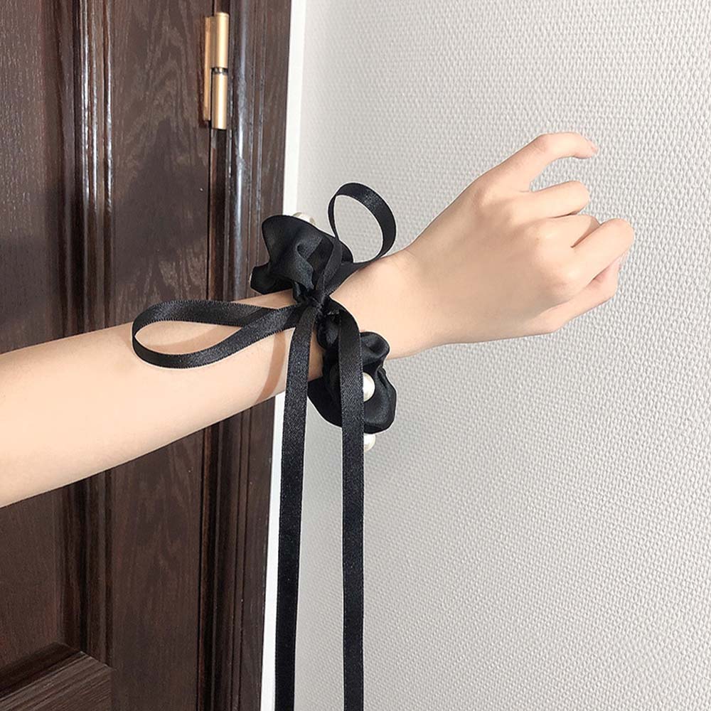 Dây Buộc Tóc Đính Nơ Và Ngọc Trai Giả Thời Trang Cho Nữ