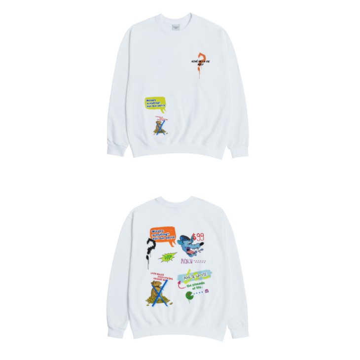 Áo Thun Dài Tay ADLV CARTOON SERIES WOFT SWEATSHIRT WHITE