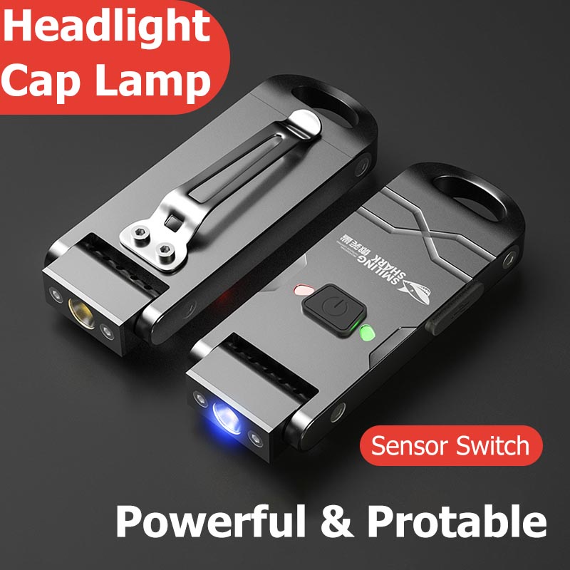 Đèn pha SMILING SHARK MK62 kẹp mũ sạc điện siêu sáng cho đánh cá/leo núi/chạy buổi tối