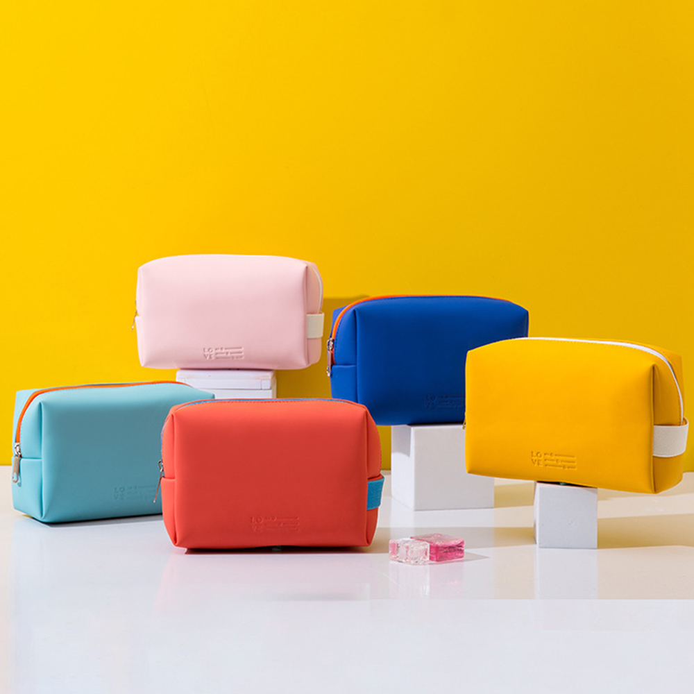 [Hàng mới về] Túi da PU chống nước đựng mỹ phẩm đa năng