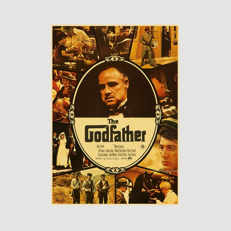 Poster Phim the godfather Bằng Giấy kraft Phong Cách vintage Trang Trí Nhà Cửa