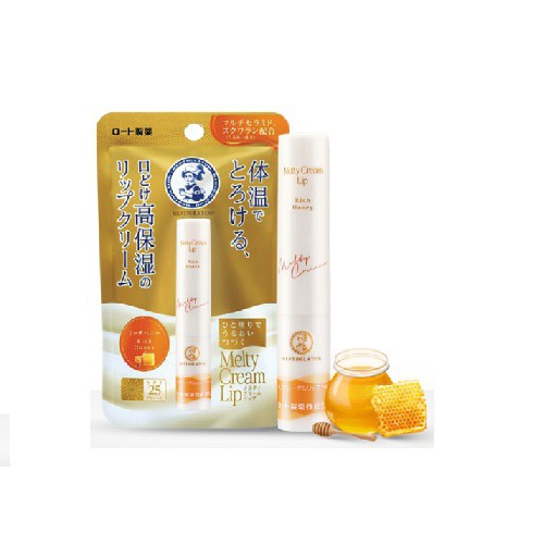 Son Tan Chảy Dưỡng Môi Chống Nắng Mentholatum Melty Cream Lip Rich Honey SPF25, PA+++