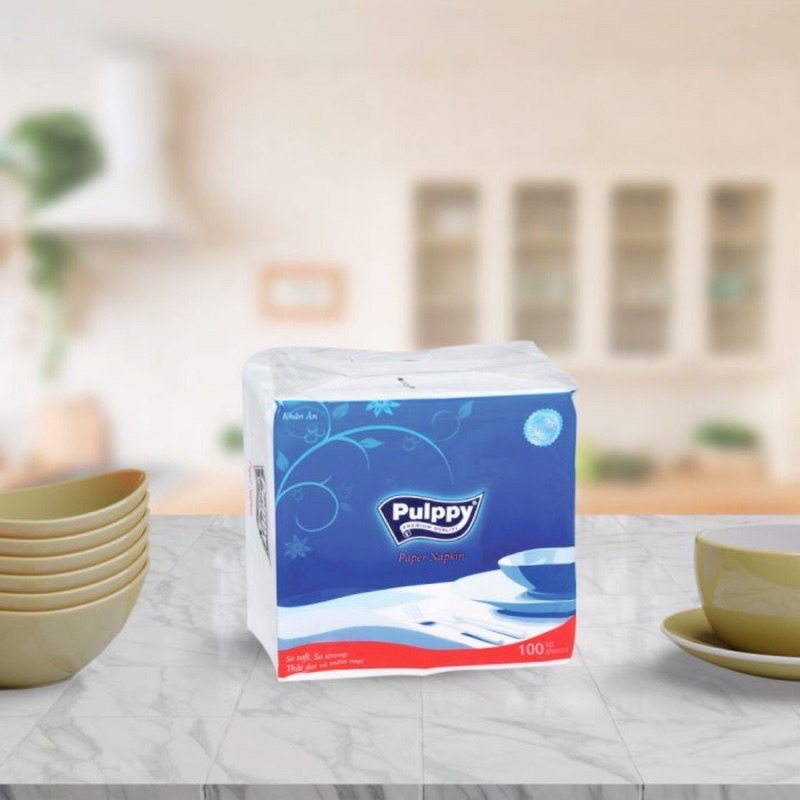 Chuyên sỉ 1 thùng 40 gói khăn giấy vuông Pulppy cao cấp khổ lớn ,khăn giấy ăn,khăn giấy vệ sinh