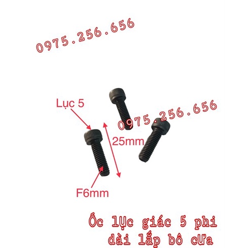 ốc lục giác 5 phi 6 dài lắp bô cưa phụ tùng máy cưa phụ tùng máy nông nghiệp phụ tùng Hùng Lỳ
