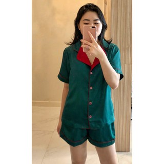 Pijama lụa ngắn tay