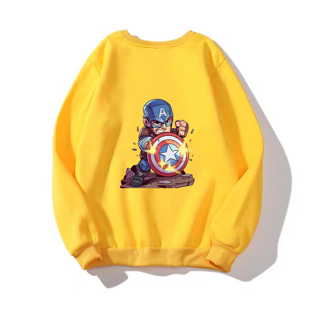 Áo sweater nam nữ in hình Captain America cực đẹp William - DS119 chất nỉ dày dặn, hợp làm áo cặp