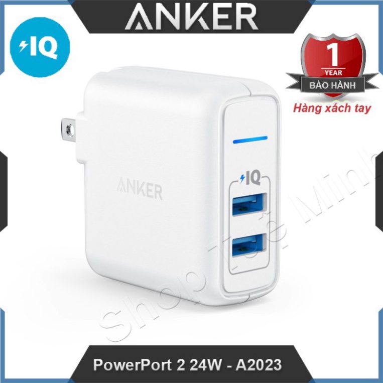 NGÀY SALE Sạc Anker 2 cổng, 24w - PowerPort 2 Elite, 24w - A2023 - Hàng xách tay  HOT