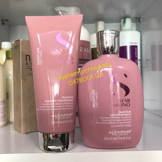 Combo dầu gội và xả khô giữ ẩm dành cho tóc khô xơ Alfaparf Milano Semi Di Lino Moisture Nutritive 250ml/200ml