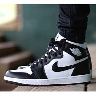 [Fullbox] Giày bóng rổ thể thao 2018   Jordan 1 đen trắng cổ cao