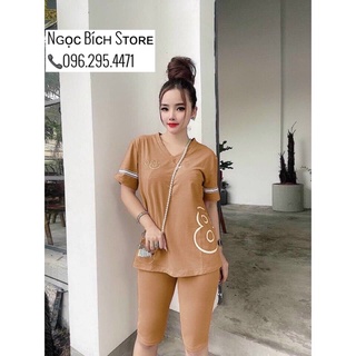 Bộ lửng cổ tim thun cotton đồ mặc nhà đi làm dễ chịu thun mát dễ thương bigsize 40-88ky