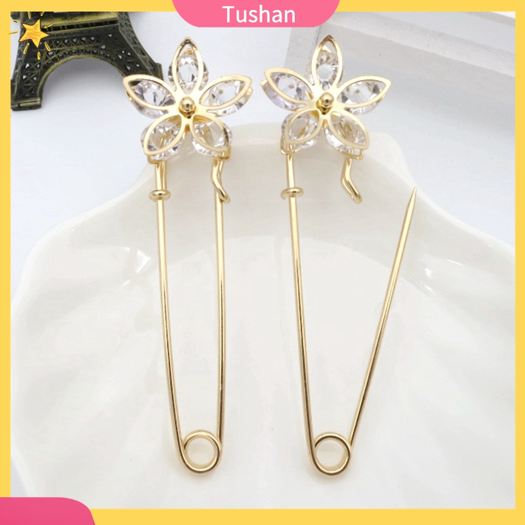 Ghim Cài Áo Hình Bông Hoa Đính Đá Và Ngọc Trai Nhân Tạo Thời Trang