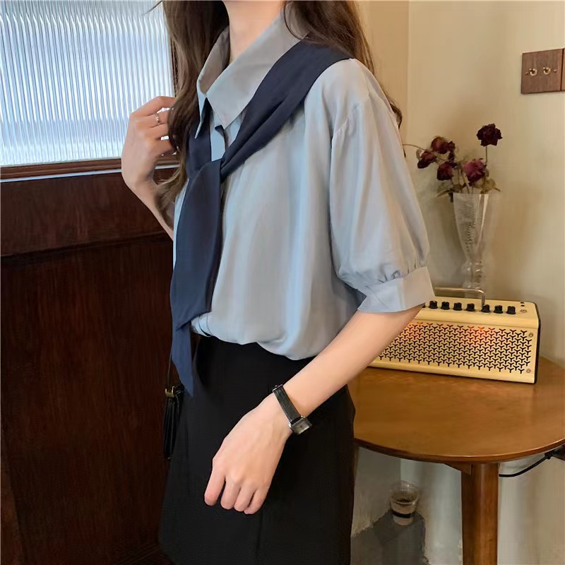 Áo sơ mi tay dài trung bình Áo sơ mi mỏng thường thời trang nữ