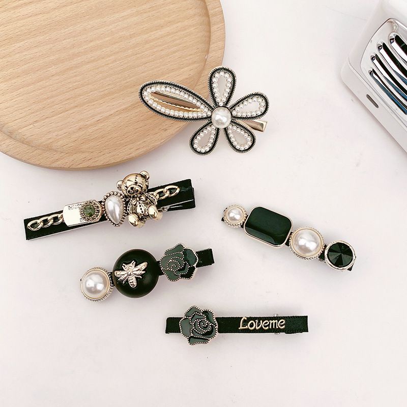 Set 5 Kẹp Tóc Màu Đen Sang Chảnh Phong Cách Retro Hàn Quốc - Hadichi