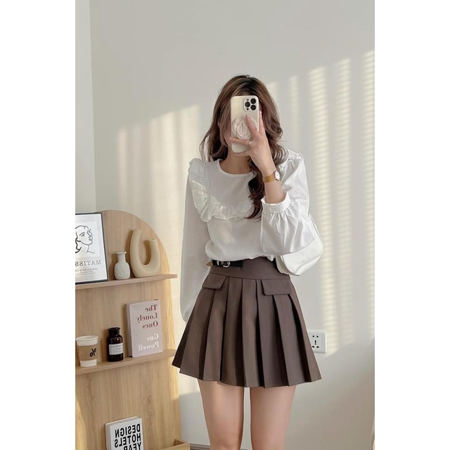 [ẢNH THẬT] Sơ Mi Ren Cổ Viền Vuông Tiểu Thư Vintage Uzzlang Form Rộng Chất Đẹp