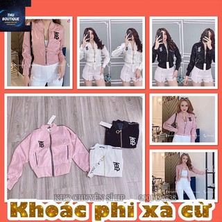 Áo Khoác Phi Xà Cừ Hàng Hiệu 1 Sọc Tay Thêu Logo Thời Trang Cực Sang Chảnh