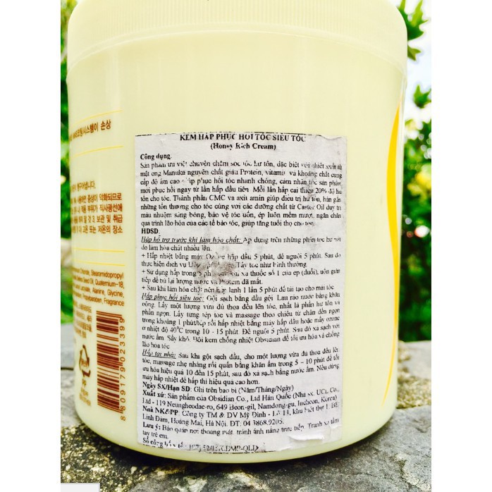 Kem hấp phục hồi tóc siêu tốc tinh chất mật ong Obsidian Honey Rich Cream 750ml