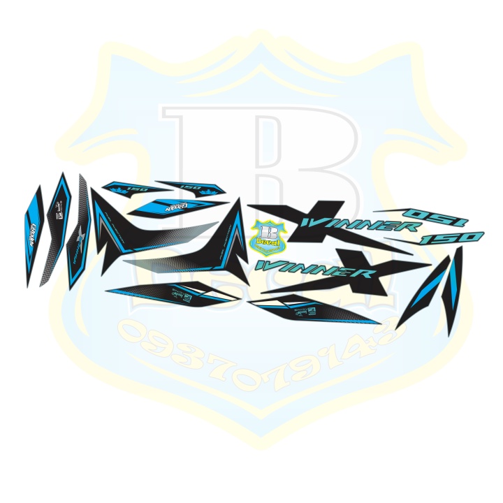 ( Quí khách vui lòng mang ra tiệm cho thợ dán ) Tem winner X dán xe xám xi măng