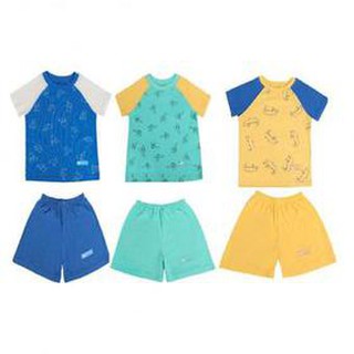 (Có bán lẻ áo/quần) Bộ cộc tay raglan Lullaby cho bé trai