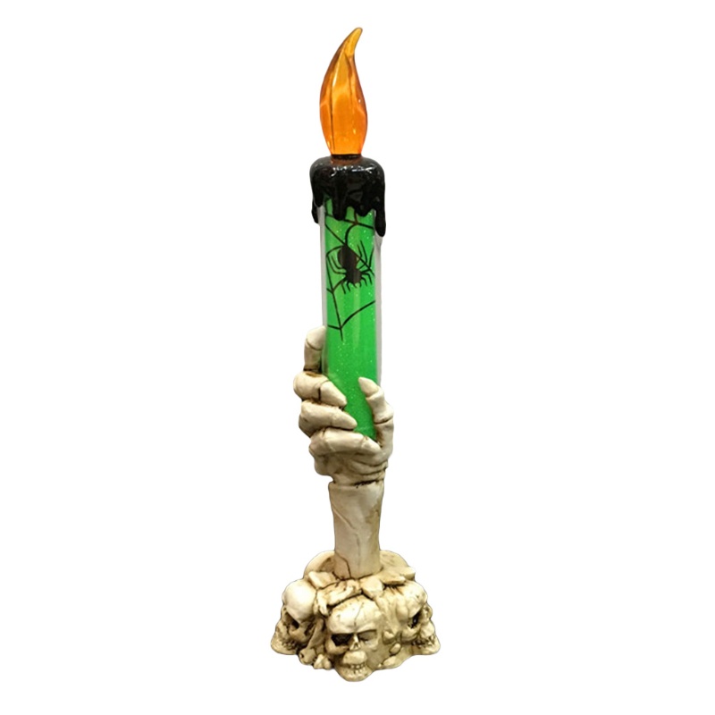 Đèn LED Điện Tử Hình Bàn Tay Đầu Lâu Không Khói Trang Trí Halloween