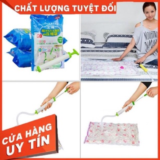 [XẢ KHO+FREE SHIP] Bộ 8 Túi Hút Chân Không Đựng Quần Áo, Chăn Màn Kèm Bơm