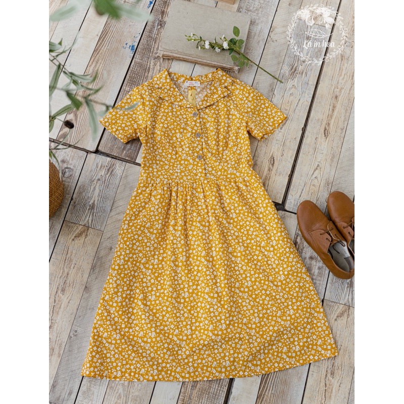 [Mã SKAMSALEP6 giảm 10% tối đa 100K đơn 150K] Váy vàng hai ve | BigBuy360 - bigbuy360.vn