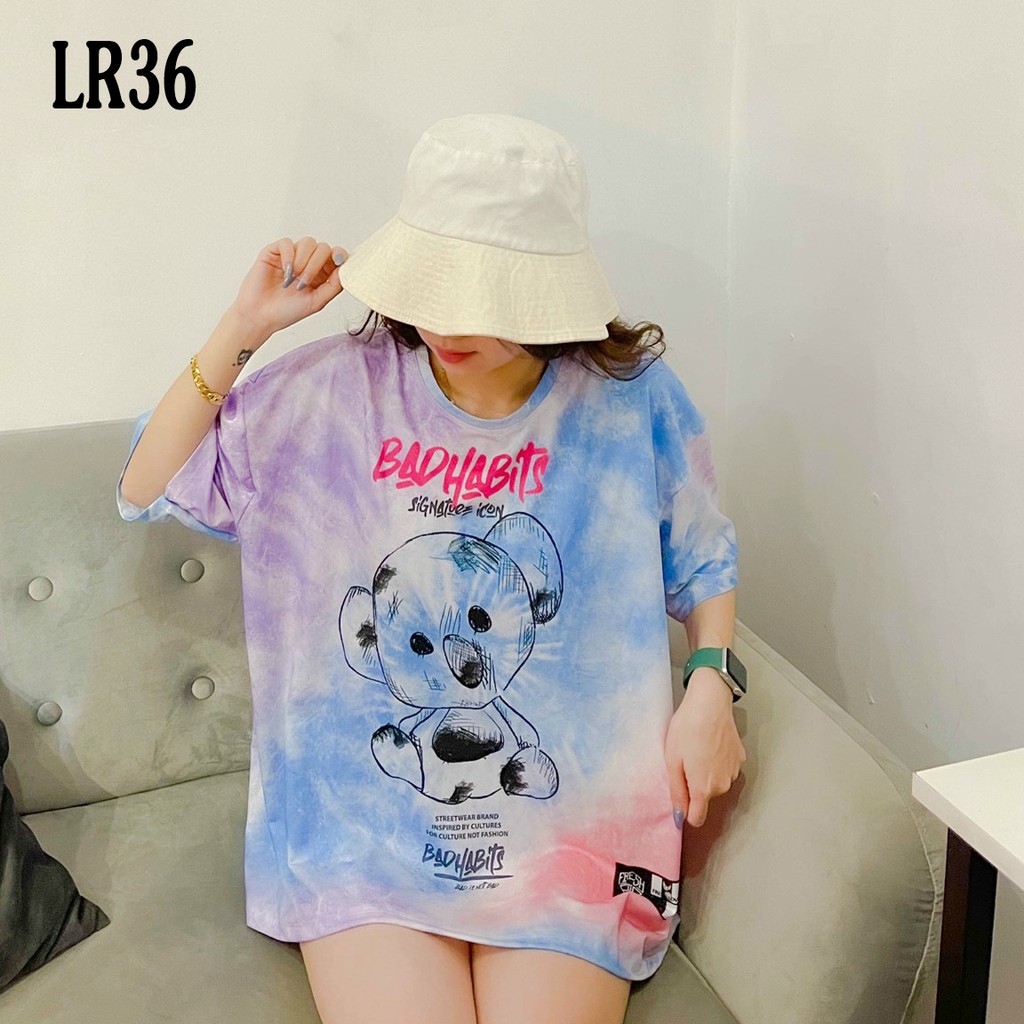 Áo thun loang màu 𝑭𝒓𝒆𝒆𝒔𝒉𝒊𝒑 Áo phông unisex LR36 {nhiều mẫu} vải cotton xượt poli co giãn thấm hút tốt, không xù lông