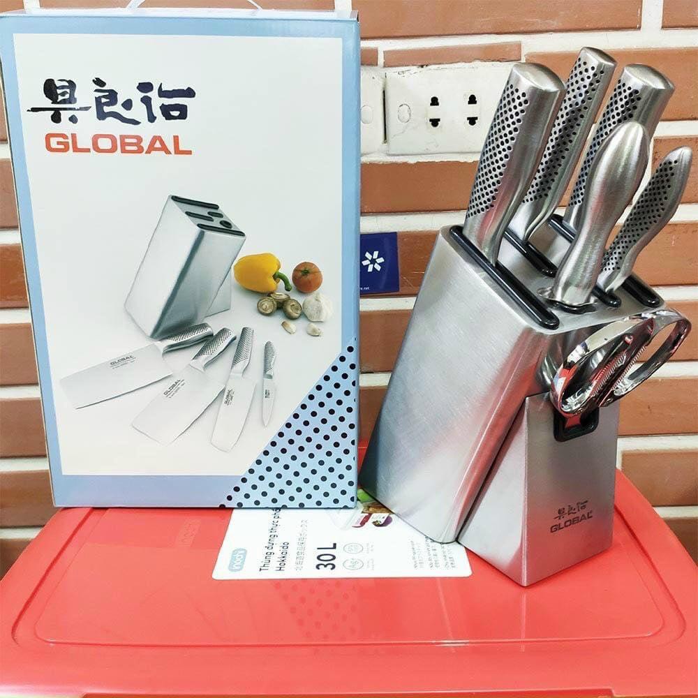 [FREE SHIP] Bộ dao nhà bếp Nhật Global 6 món Tặng kèm hộp đựng dao cao cấp bằng thép inox không gỉ
