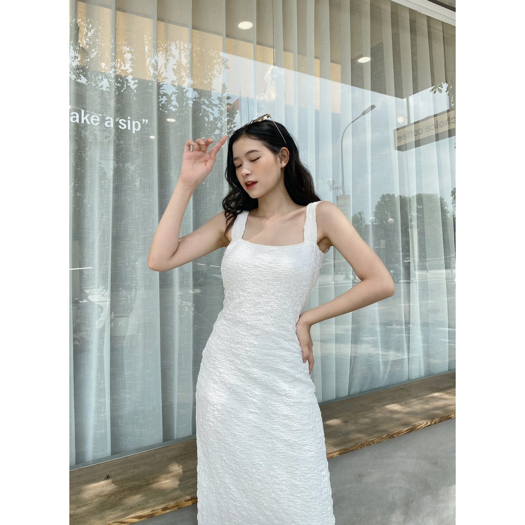 YU CHERRY | Đầm hai dây ôm thun gân đẹp hack dáng Cami Spandex Dress YD143