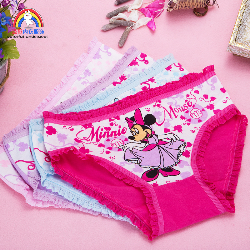 Quần lót cotton in hình chuột mickey minnie xinh xắn cho bé gái