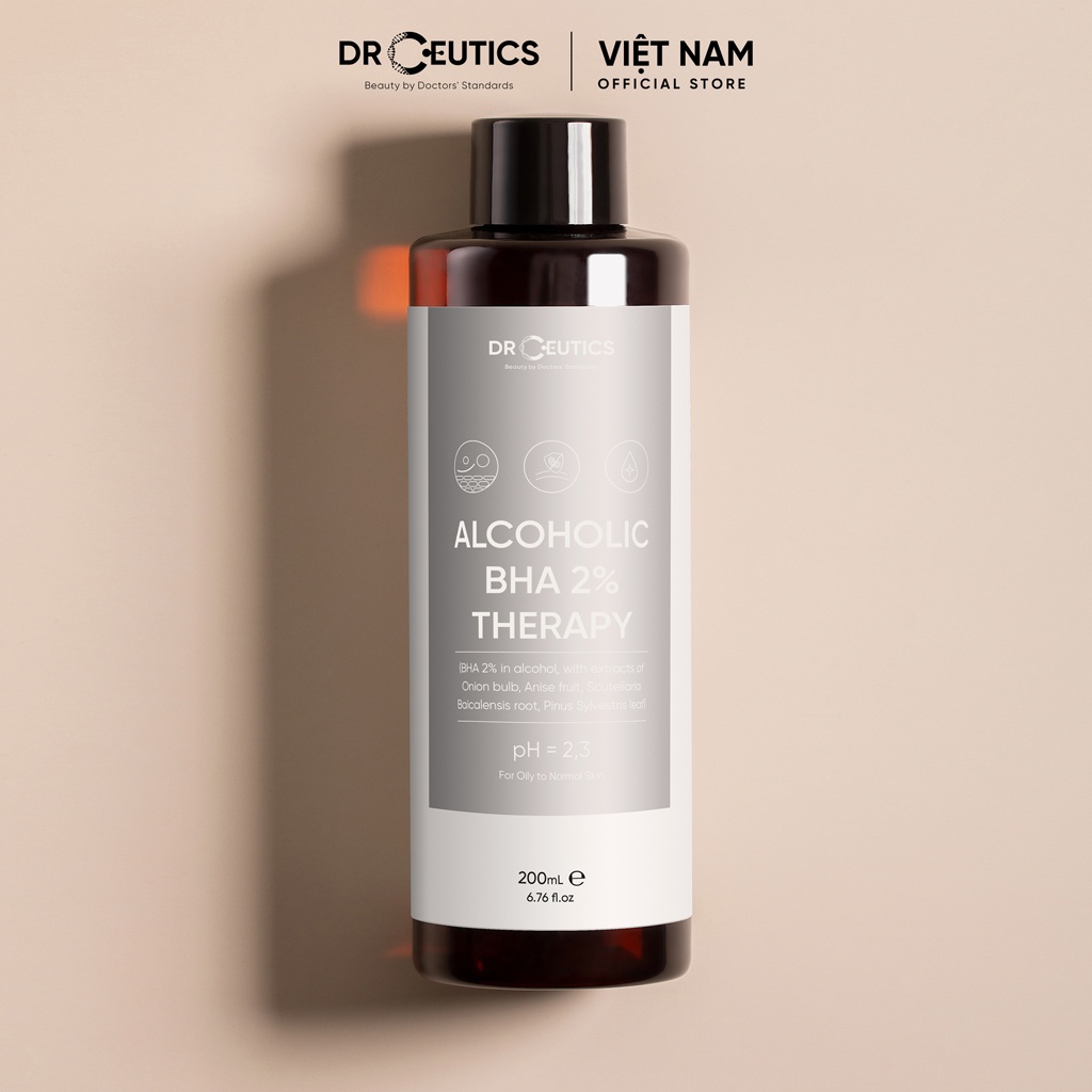 DrCeutics Dung Dịch Cân Bằng Dầu - Giảm Mụn ALCOHOLIC BHA 2% THERAPY - NỀN CỒN